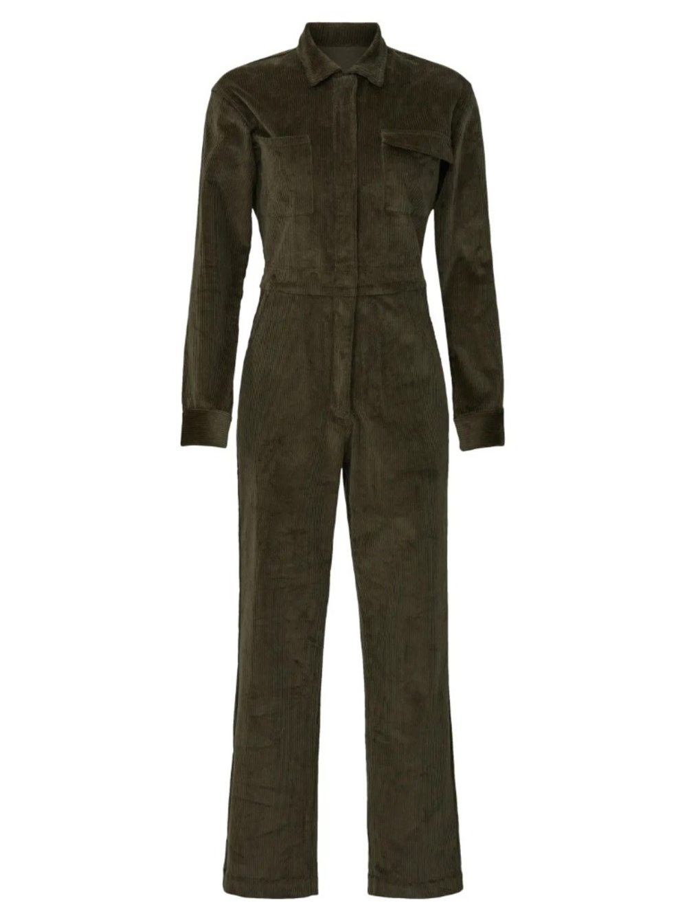 RIVET UTILITY Bigwig Stretch-Cotton Green Corduroy Jumpsuit, Size M